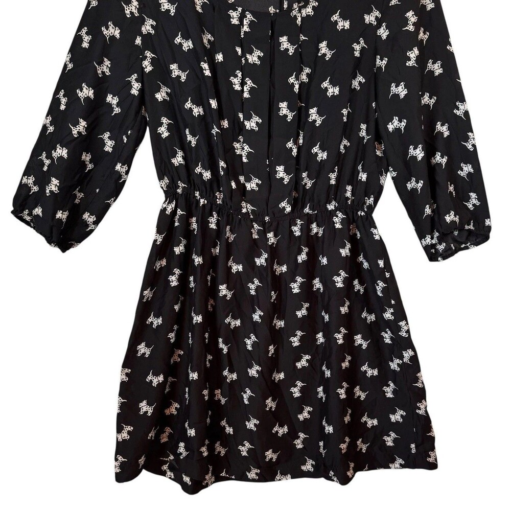 Urban Outfitters Coopertive Dress‎ Size Medium Scottie Dog Black Mini - Picture 4 of 11